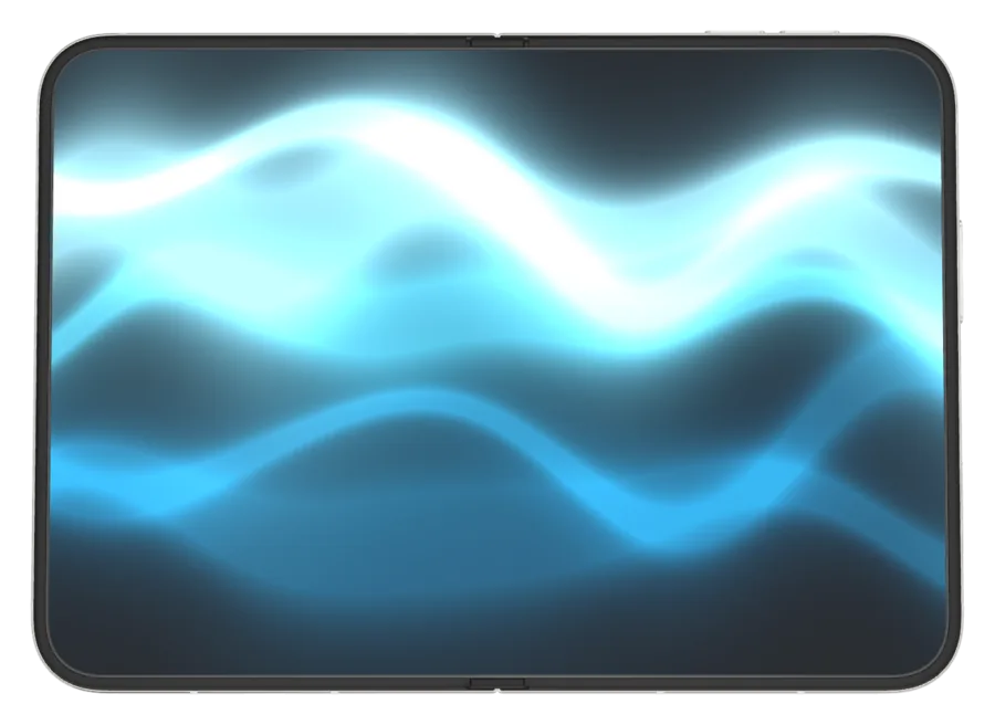 Ribbon in Glacier shown on iPhone Duo