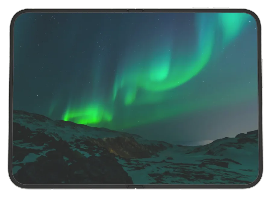 Dark Aurora shown on iPhone Duo