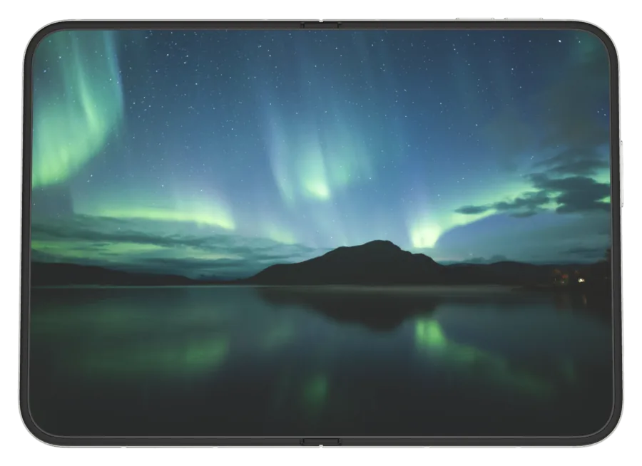 Dark Aurora 7 shown on iPhone Duo