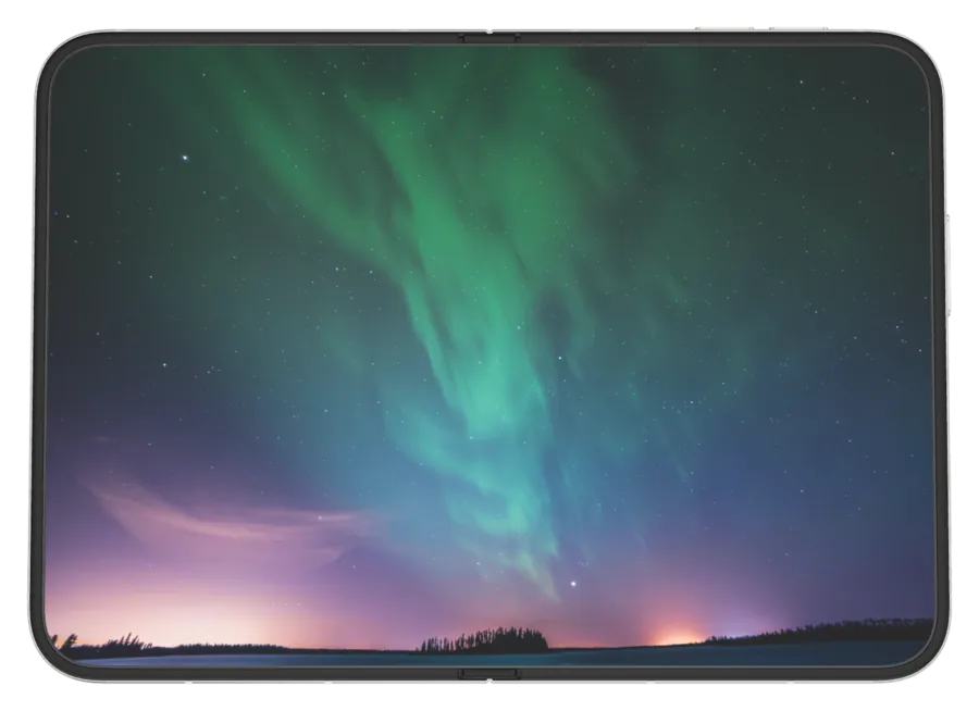 Dark Aurora 8 shown on iPhone Duo