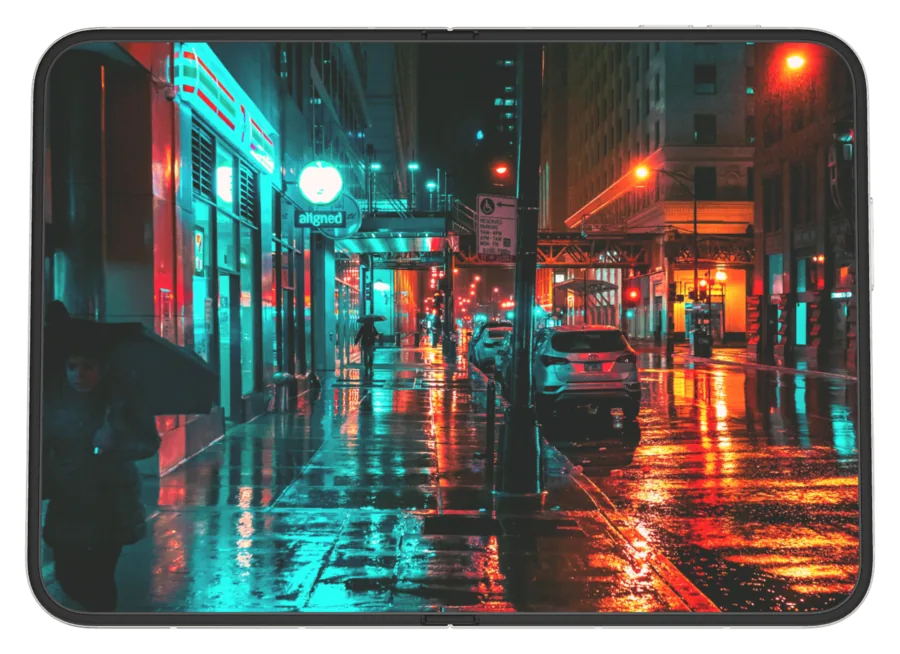 Dark City 11 shown on iPhone Duo