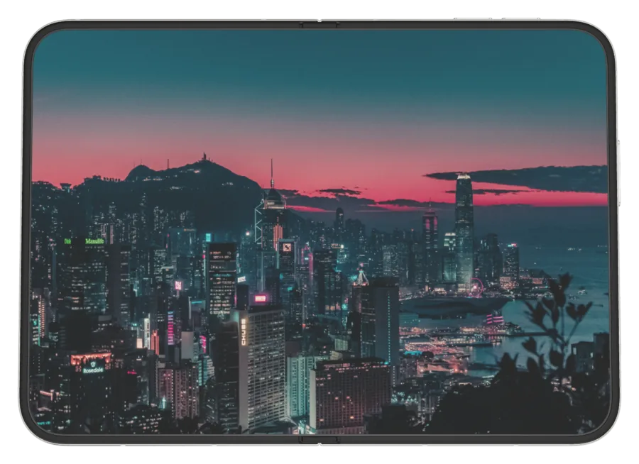 Dark Cyberpunk 11 shown on iPhone Duo