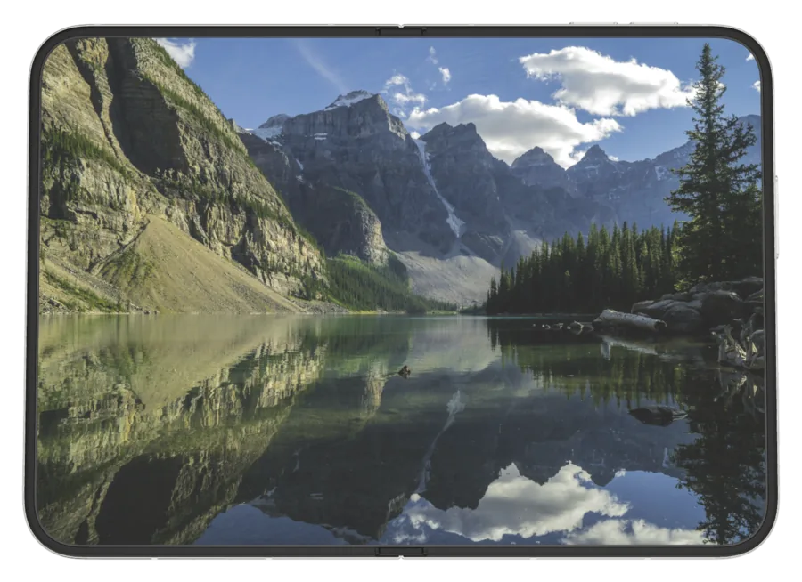 Dark Landscape shown on iPhone Duo