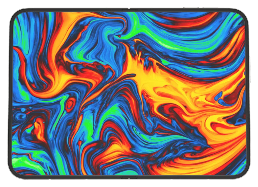 Dark Liquid 6 shown on iPhone Duo