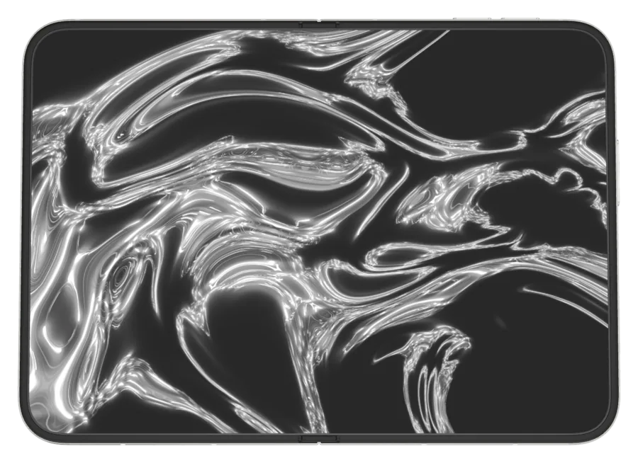 Dark Liquid 8 shown on iPhone Duo
