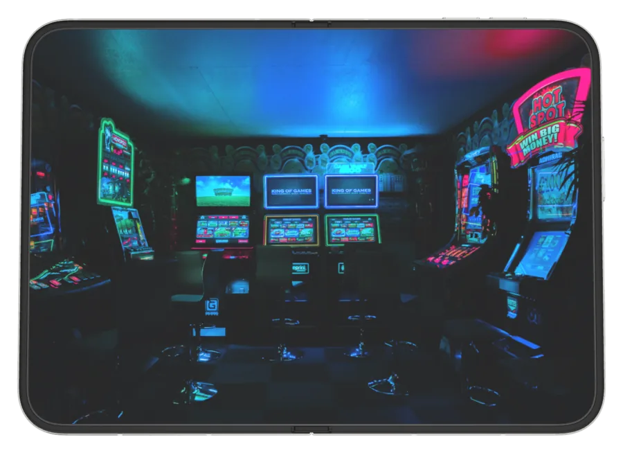 Dark Neon 5 shown on iPhone Duo