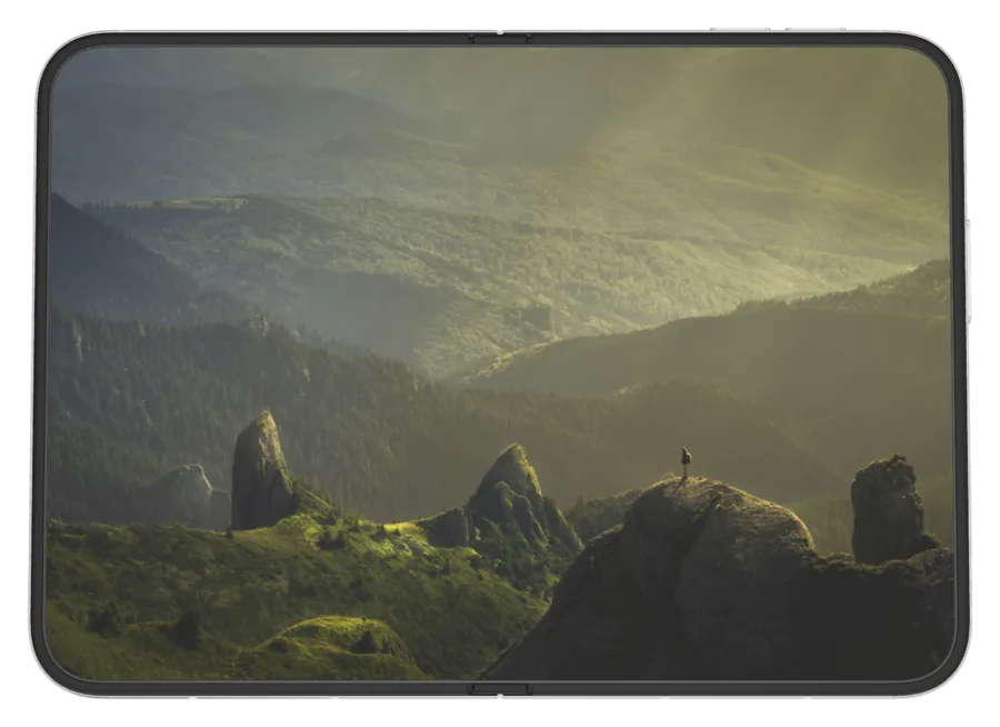 Dark Wallpaper 4 shown on iPhone Duo
