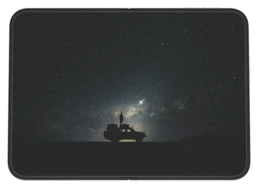 Dark Wallpaper 6 shown on iPhone Duo